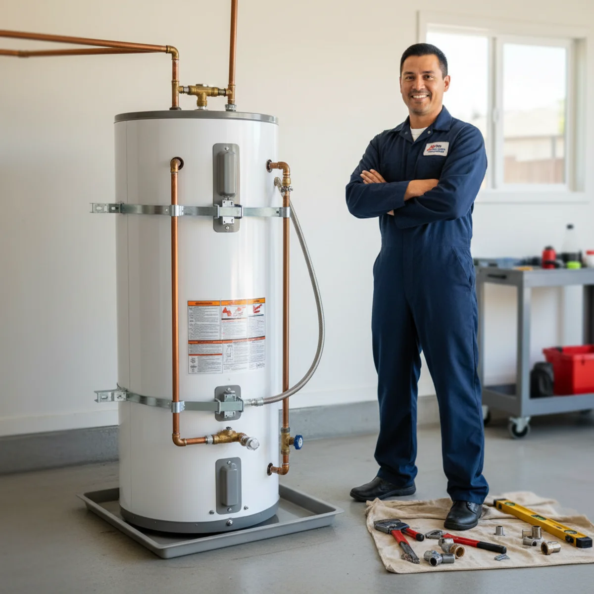 New water heater after professional installation