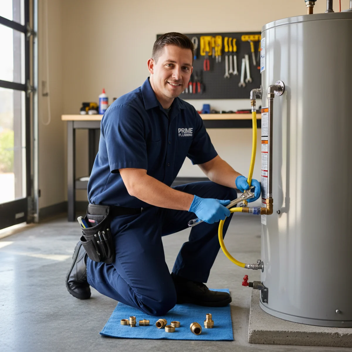 Hemet plumber installing a new gas line to an appliance